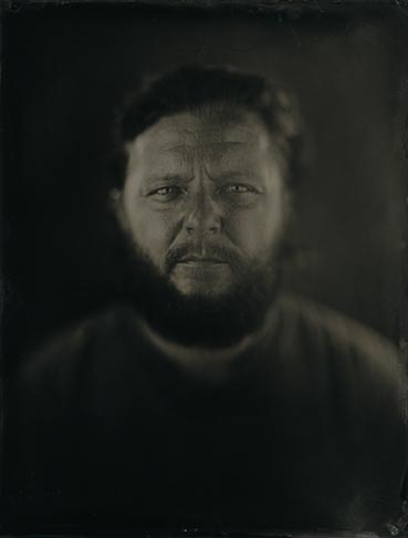 wet plate portrait of a man with a beard