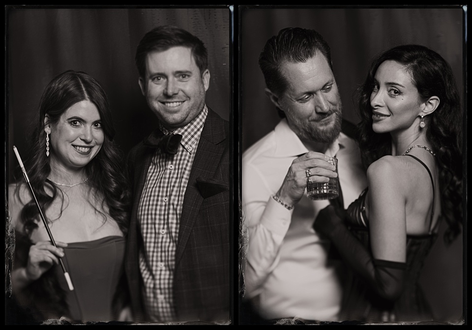 murder mystery party tintype photobooth fun couples photos