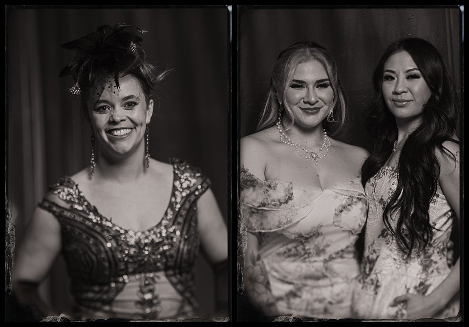 murder mystery party tintype photobooth tintypes of women dressed up for a party