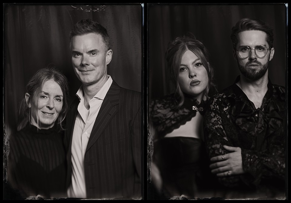 murder mystery party tintype photobooth lace shirts