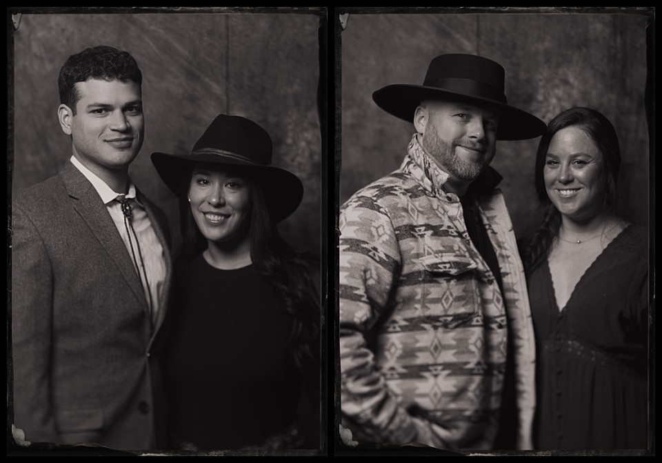 caribou club wedding welcome party tintypes in aspen portraits of couples