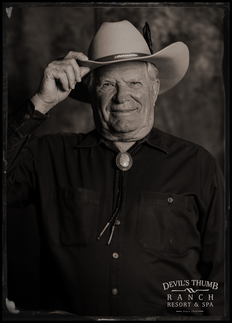 devils thumb ranch anniversary party tintype photobooth