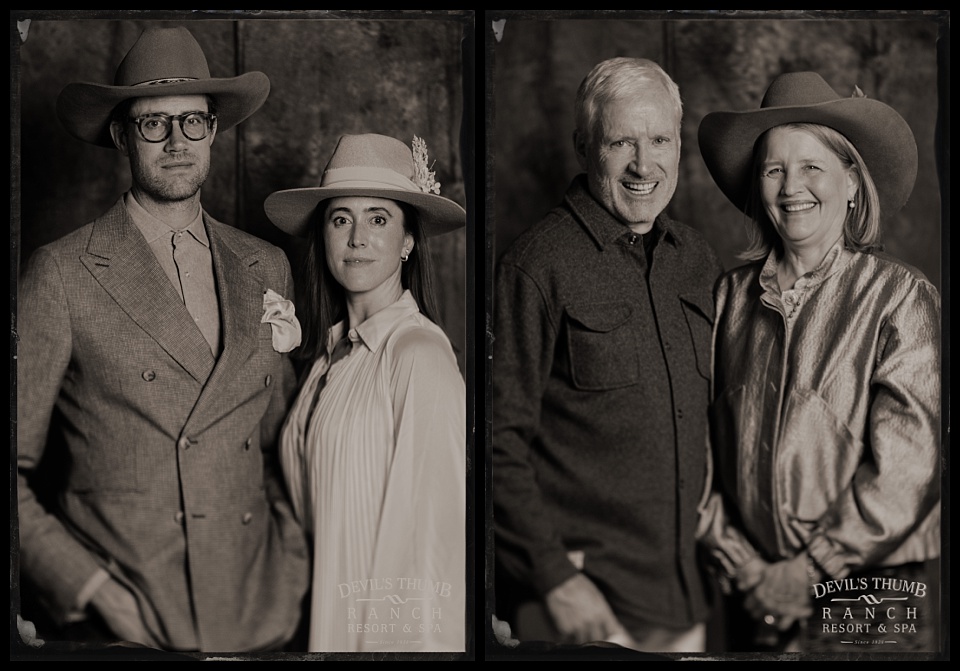 devils thumb ranch tintype of couples in hats