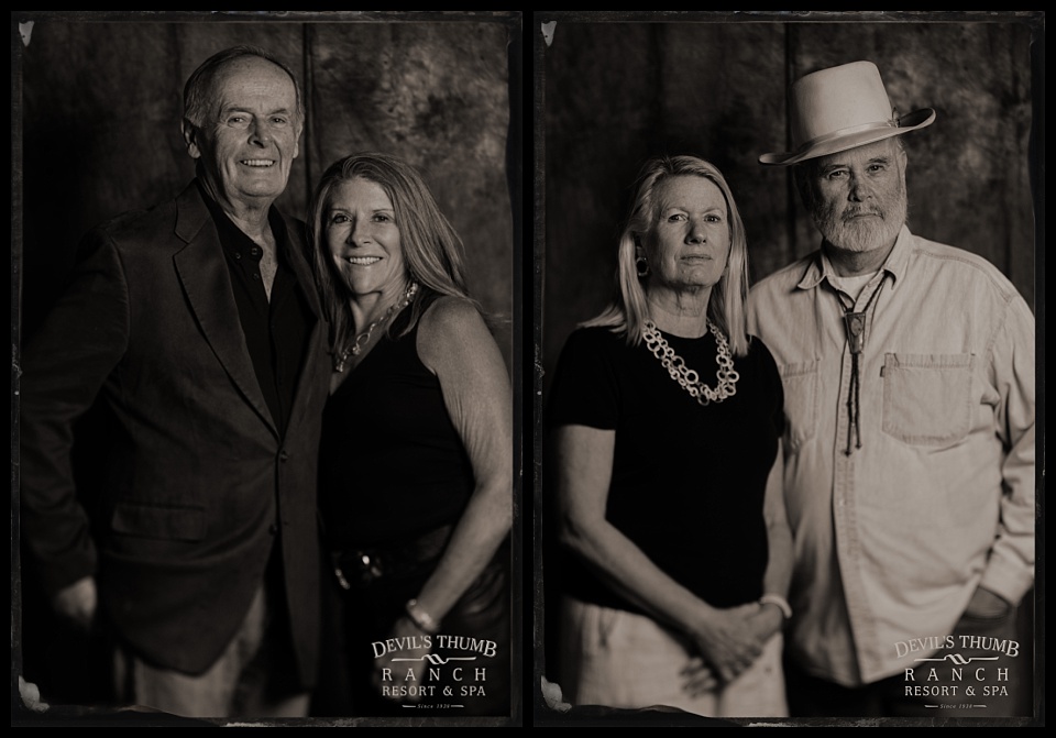 devils thumb ranch tintype of couples large cowboy hat