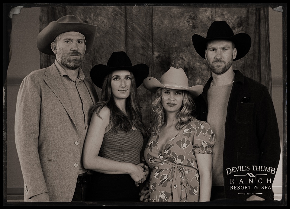 tintype photograph of group at a party