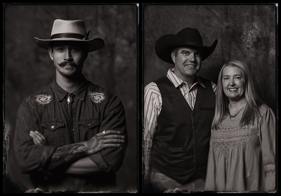 devils thumb ranch wedding tintype photobooth solo mens portrait with great hat