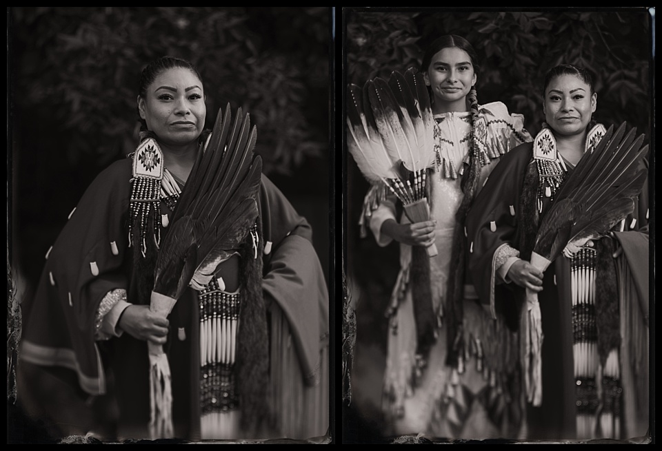 douglas county fair tintype photobooth rocky mountain indigenous dancers mother and daughter and mom alone