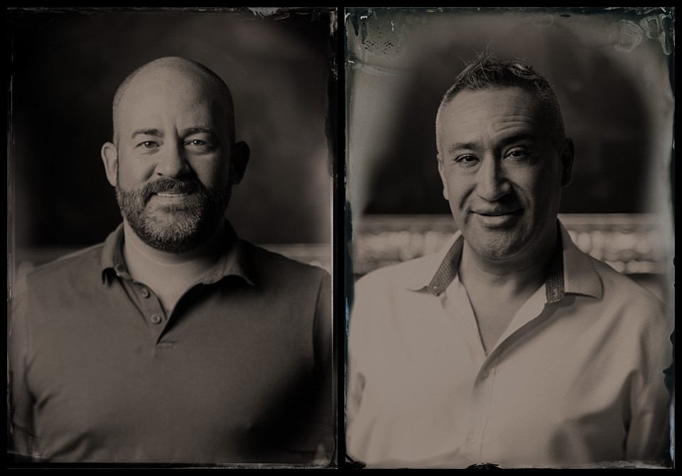 tintypes at georgies in denver portraits of two men and Georgie