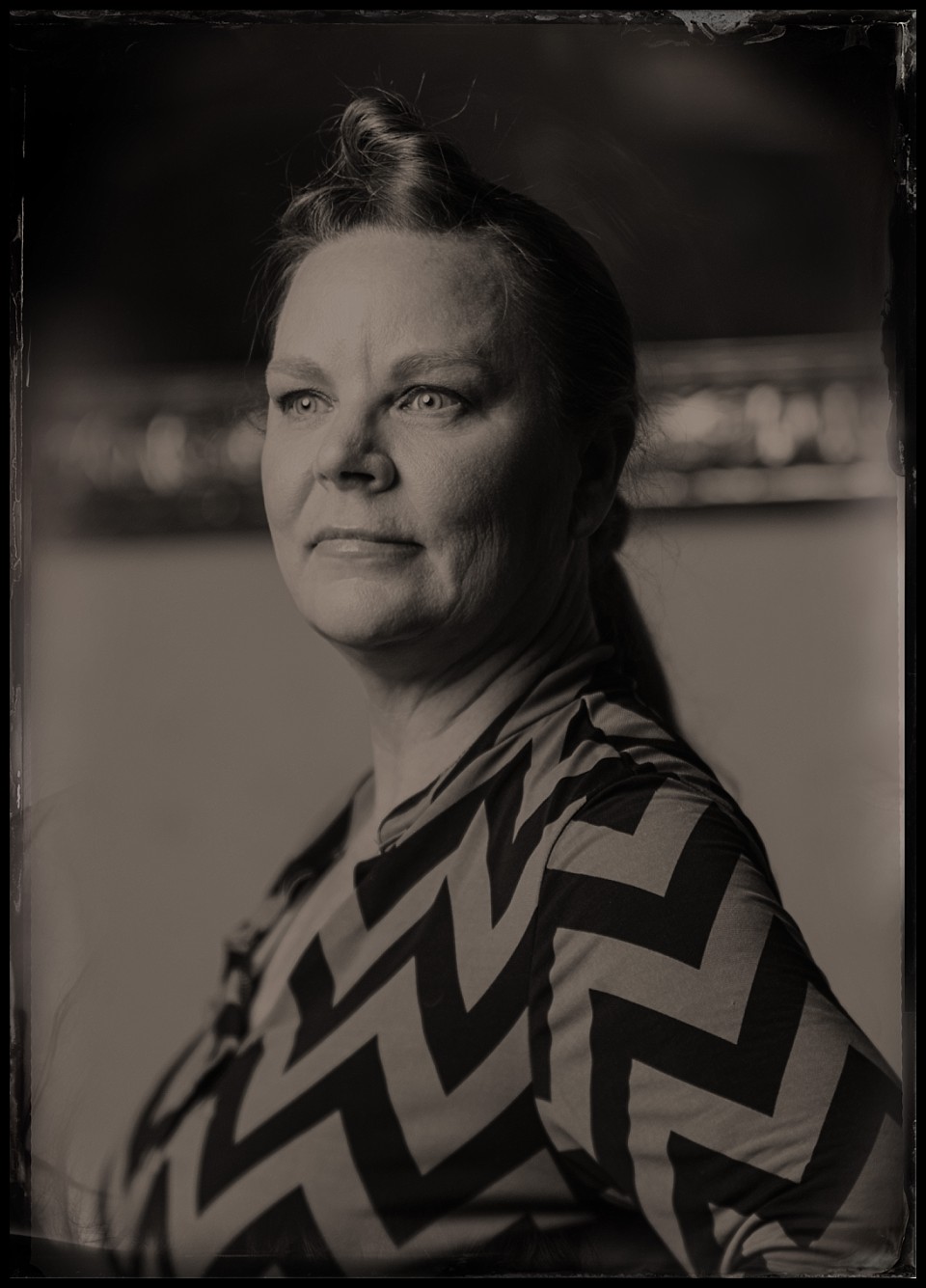 tintypes at georgies in denver portrait of a woman with an intense stare