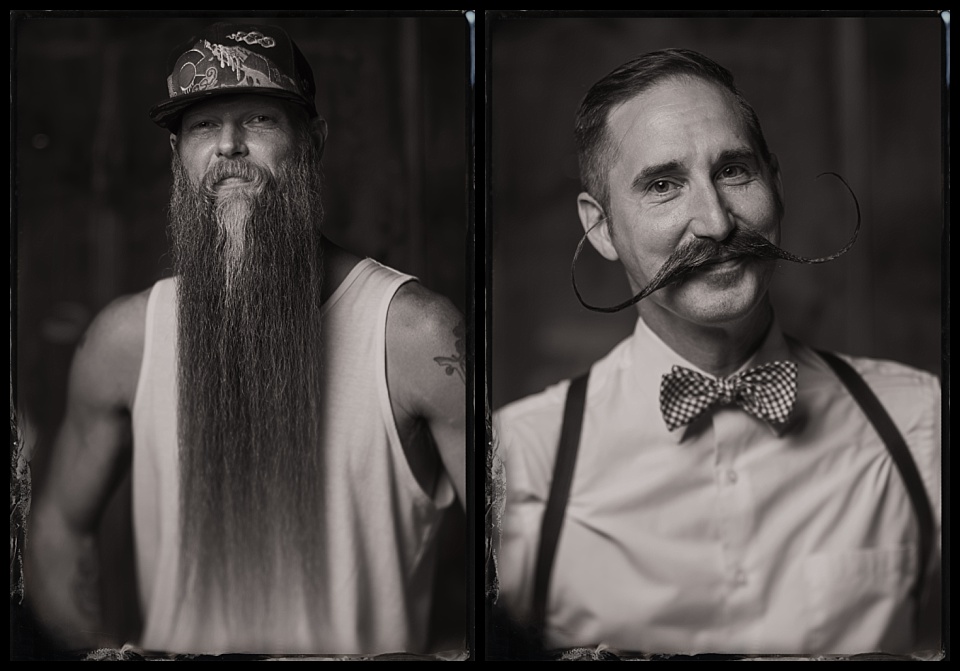 mile high beard bout 2025 tintypes of two men, long beard and styled mustache