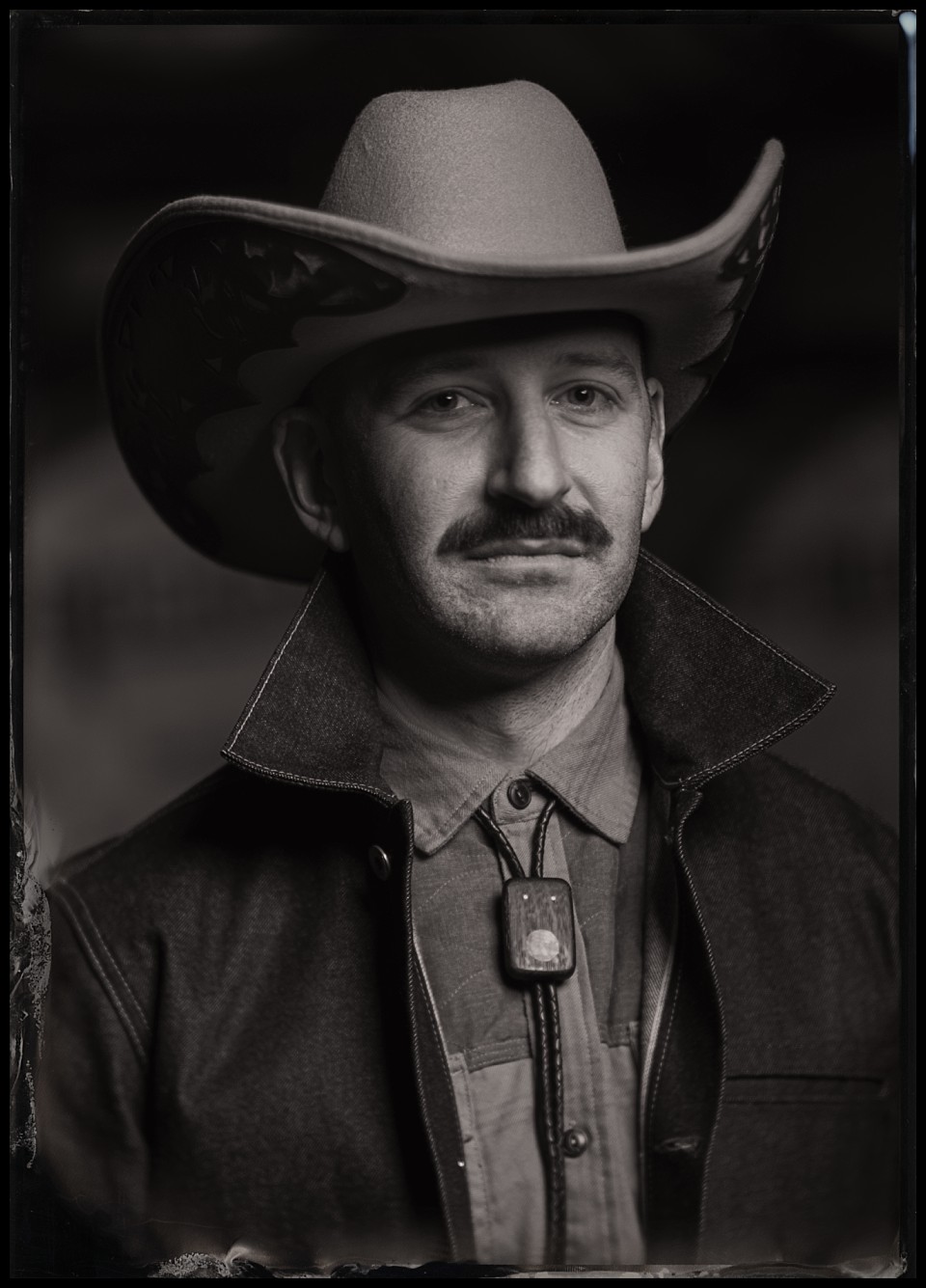 ratio beerworks stock show party tintype portrait of a man in his cowboy hat