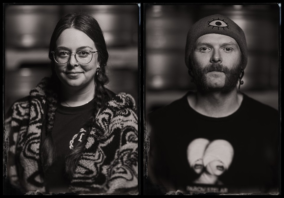 stock show tintypes at ratio beerworks solo portraits of Mel tattoo artist and husband