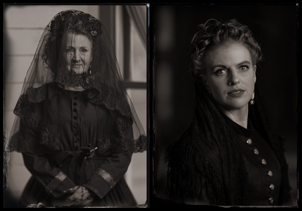 spirits and spirits tintype photobooth mourning women