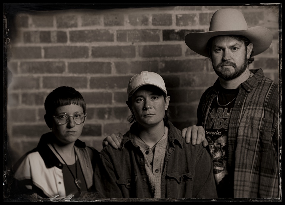 tintype photobooth wild west winterfest three friends together