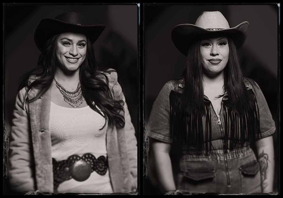 WIPA glamp gather party tintype photobooth solo portraits of women in western wear